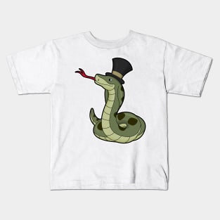 Snake as Gentleman & Hat Kids T-Shirt